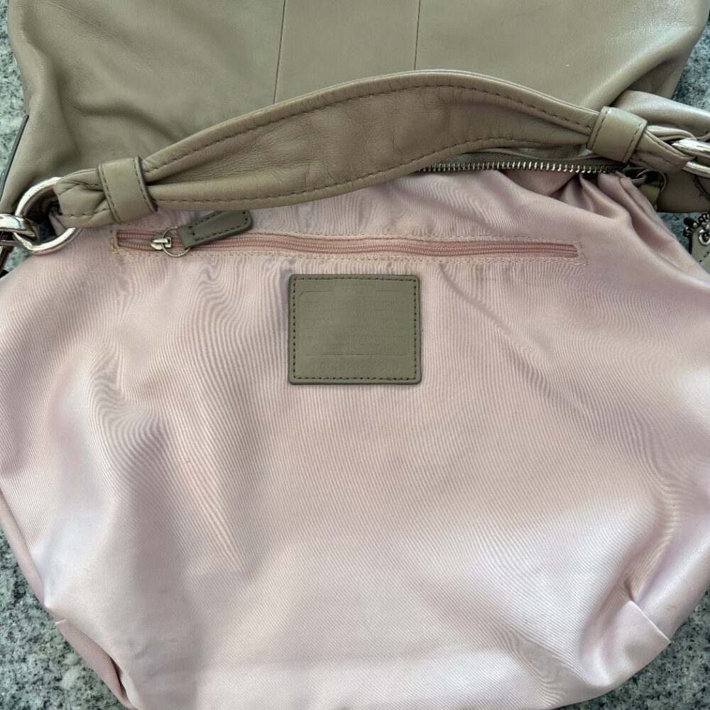 Coach Kristen Taupe Grey Leather Hobo Bag - Picture 12 of 15